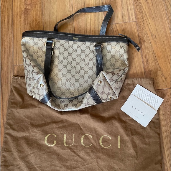 Gucci - Brown GG Canvas Abbey zip tote small - Picture 9 of 9